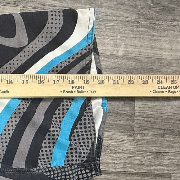 O’Neill Board Shorts Blue Black White Swirl Logo Pocket 22” Outseam Surf - Picture 5 of 6